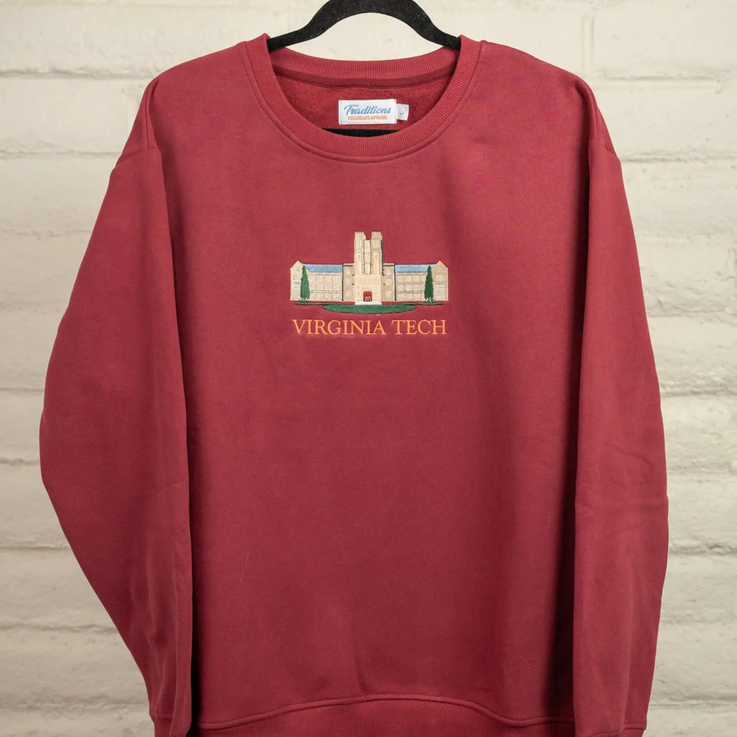 Virginia Tech Crewneck, Embroidered Sweatshirt Virginia Tech Crewneck, Embroidered Sweatshirt