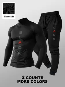 Men's Long Sleeve T-Shirt and Jogger Pants Set, Casual Fashion for Daily Wear, Comfortable and Stylish Clothing for Men