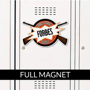 Trap Team & Skeet Shooting Locker Magnet - Custom Team Spirit Decor for School Lockers & Metal Doors - Full Magnet Backing for Easy Attachment