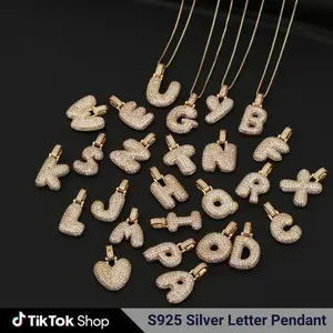 ICE HUE 2pcs Micro-inlaid Cubic Zirconia 26 Letter Necklace Pendant Female Auspicious Anniversary Birthday Daily Wear Mother's Day