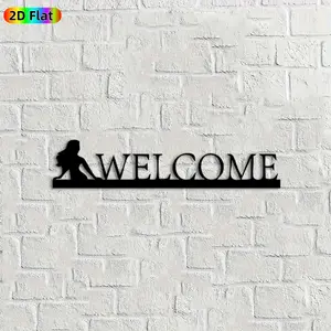 1pc Mermaid Welcome Metal Wall Art, Enchanting Mermaid Statue Mural, Ideal Gift for New Year, Easter, Coastal Home Enthusiasts, Weather-Resistant Metal Wall Decor Wall Sculptures, Perfect for Outdoor Fence & Indoor Living Room Wall
