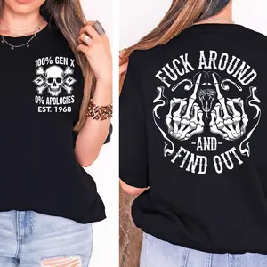 [100% Cotton] Gen X FAFO New Version Shirt, Gen X Raised On Hose Water And Neglect T-Shirt, Vintage Inspired Shirt Casual Menswear Casual Menswear