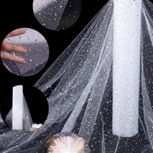 Glitter Sheer Fabric, Sparkly Tulle, Available in 3 Sizes, Perfect for Wedding Decor, Backgrounds, Gift Wrapping, and Various Projects