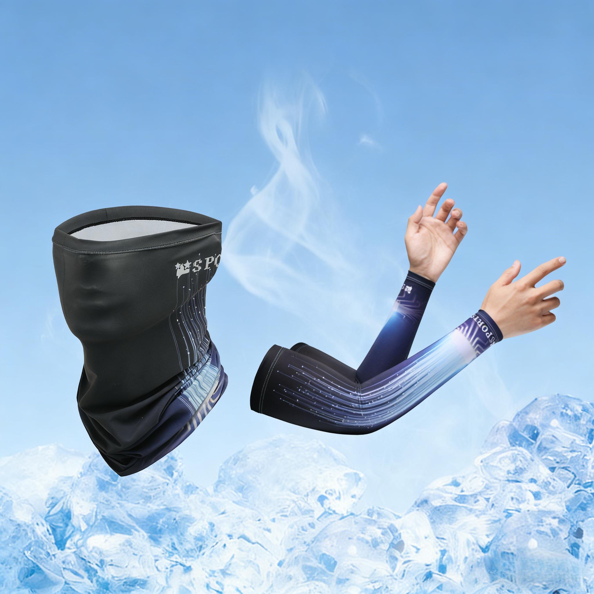Ice Silk Arm Sleeves & Neck Gaiter Set - Breathable UPF 50+ Summer Cycling Sun Set, Perfect for Cycling, Running & Hiking