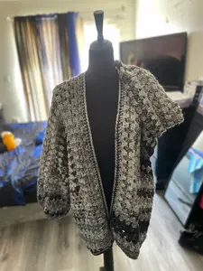 Hand crochet Hexagon cardigan Womenswear Long Sleeve