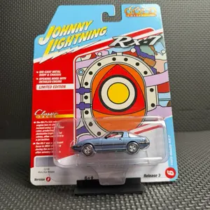 Johnny Lightning 1:64 Scale Misty Blue Metallic 1983 Mazda RX-7 Diecast Model Car