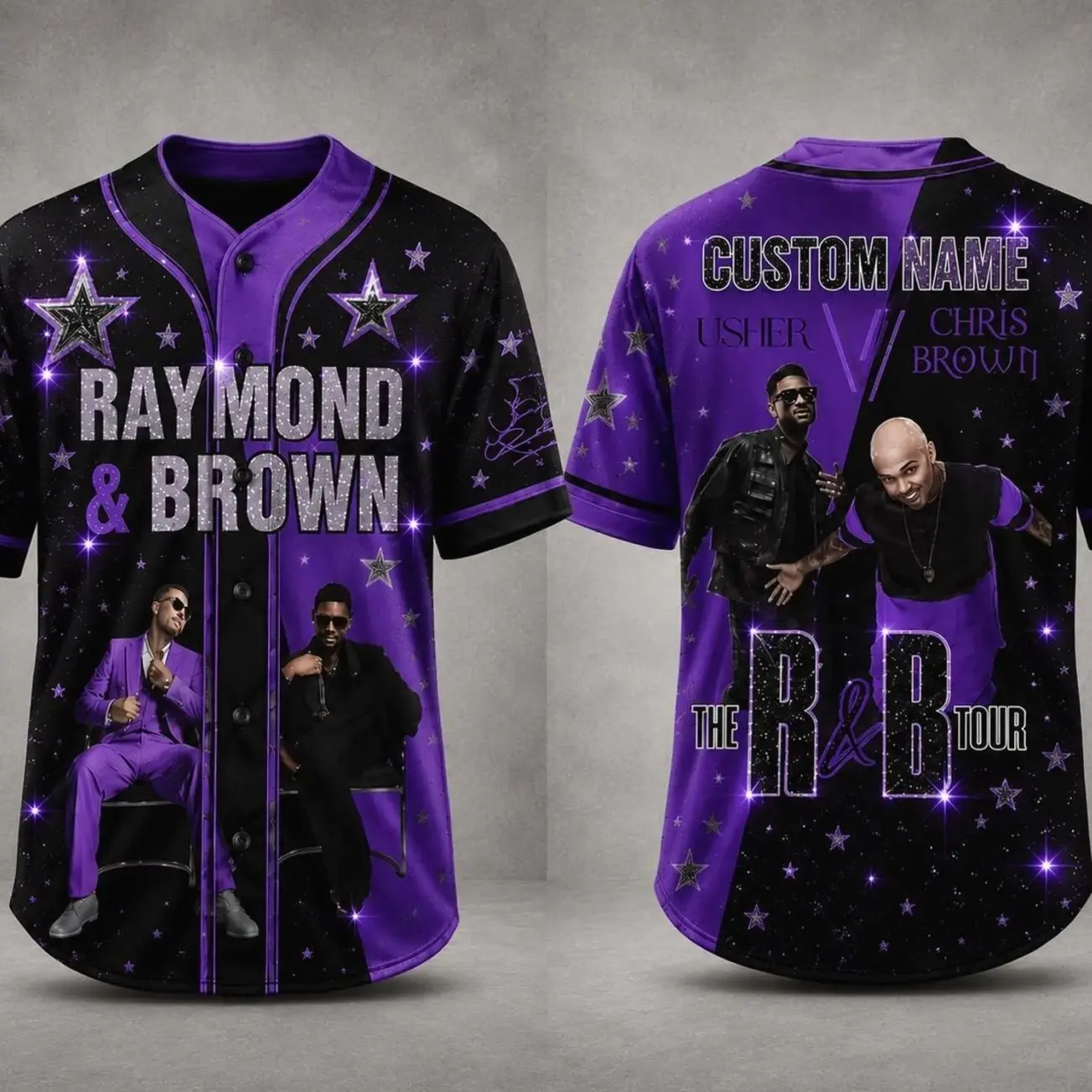 Purple The R&B Tour Baseball Jersey, Custom Name Baseball Shirt, Concert Fan Gift, Music Lover Jersey 217