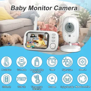 Digital Baby Monitor with Music Soothing Room Temperature Detection, 3.5 Inch HD Safety Camera for Children, Infant Care Device