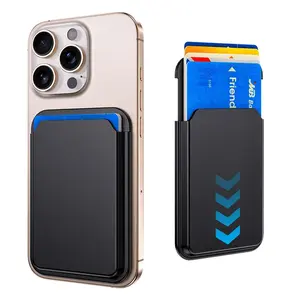Magnetic Phone Wallet Card Holder, Credit Card RFID Blocking Phone Card Holder for Magnetic Ring Phone Cases, Portable Wallet Compatible with iPhone