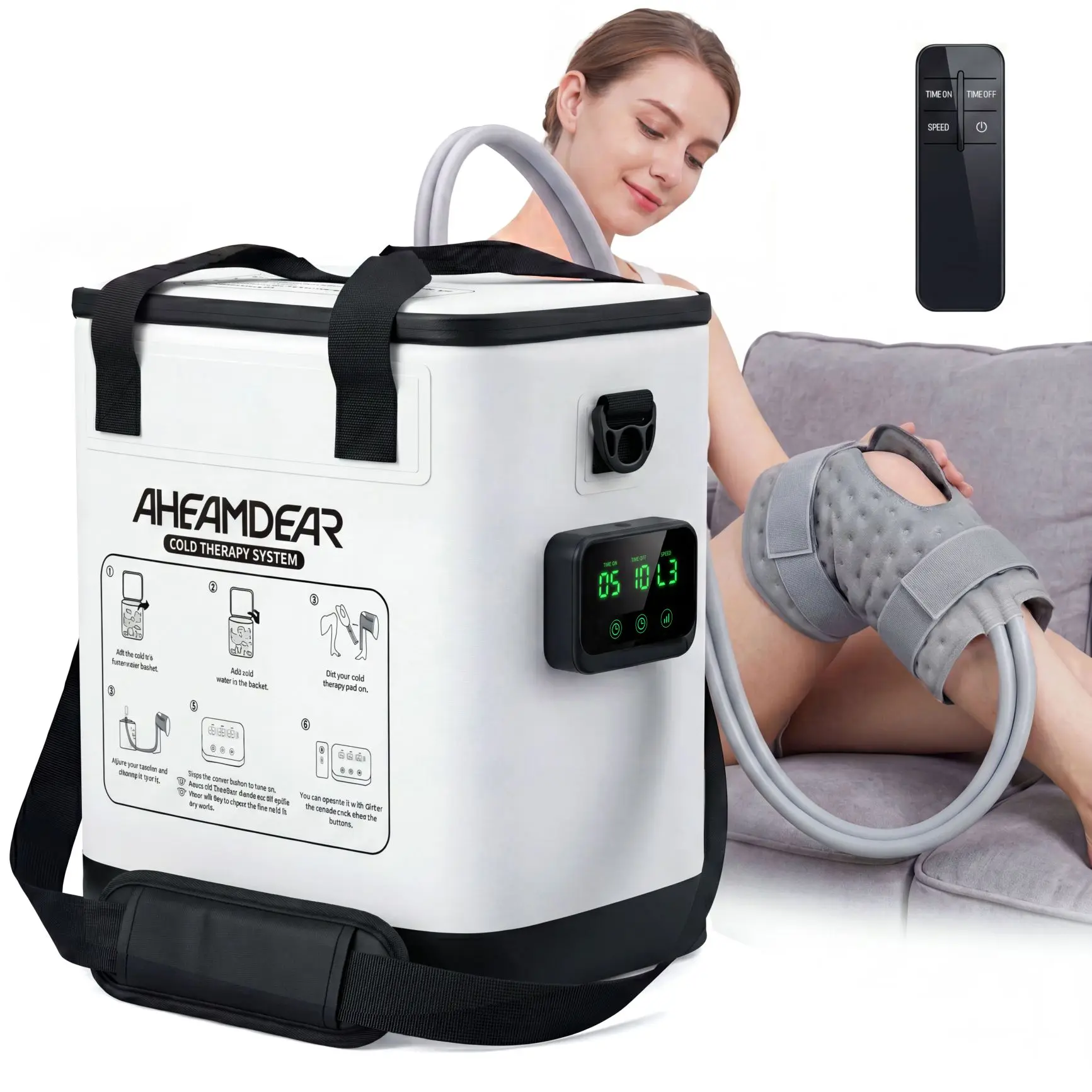 Cordless Ice Machine for Knee After Surgery - Cold Therapy Machine for Knee Replacement Post Surgery with Rechargeable Battery