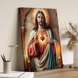 Vintage Style Jesus Iron Print Poster – 2D HD Religious Decorative Painting for Home, Living Room, Bedroom – Ideal Holiday Gifts posters  room  decor wall  decor home  accessories Ornaments Decoration