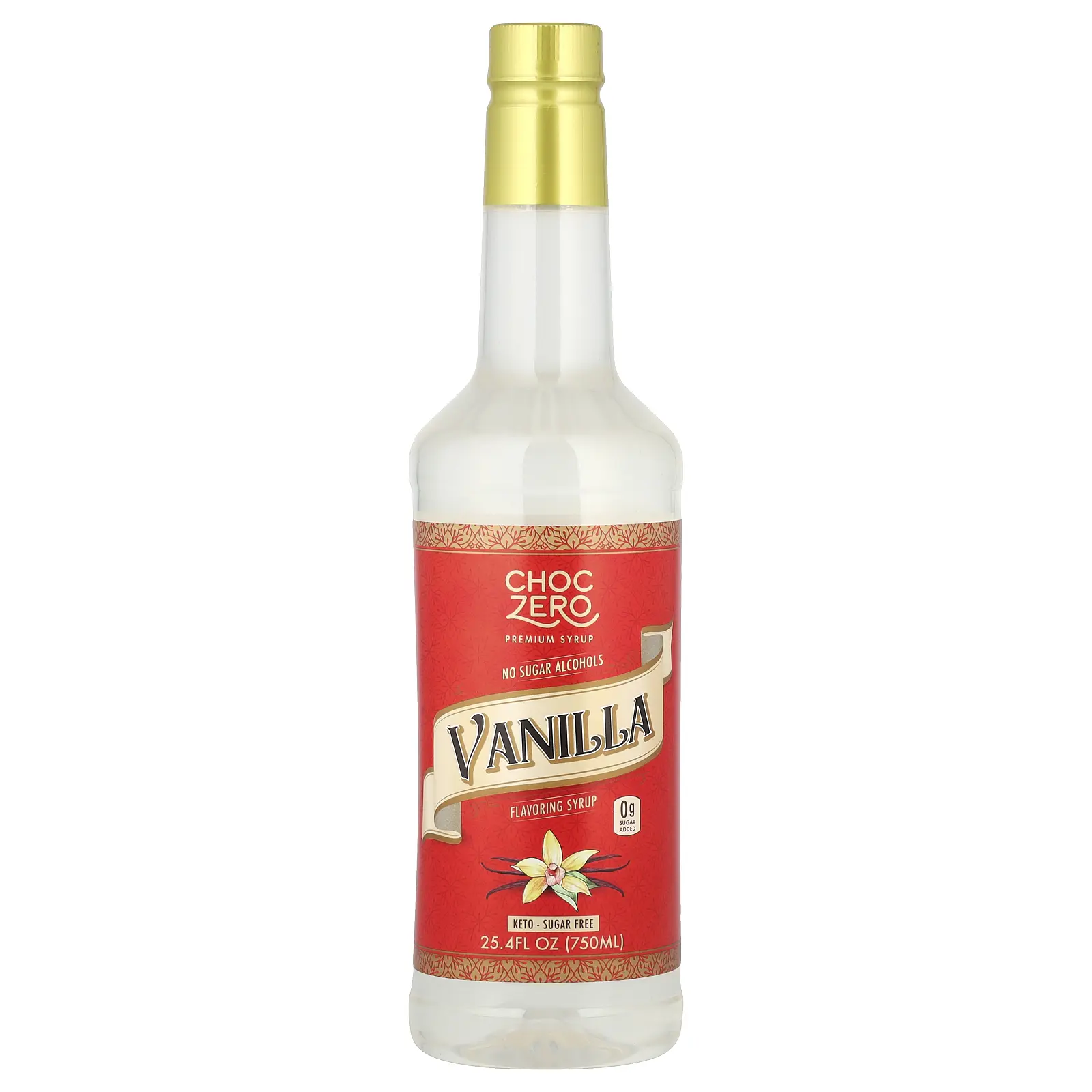 ChocZero Premium Syrup, Vanilla, Sugar Free, 25.4 fl oz (750 ml)