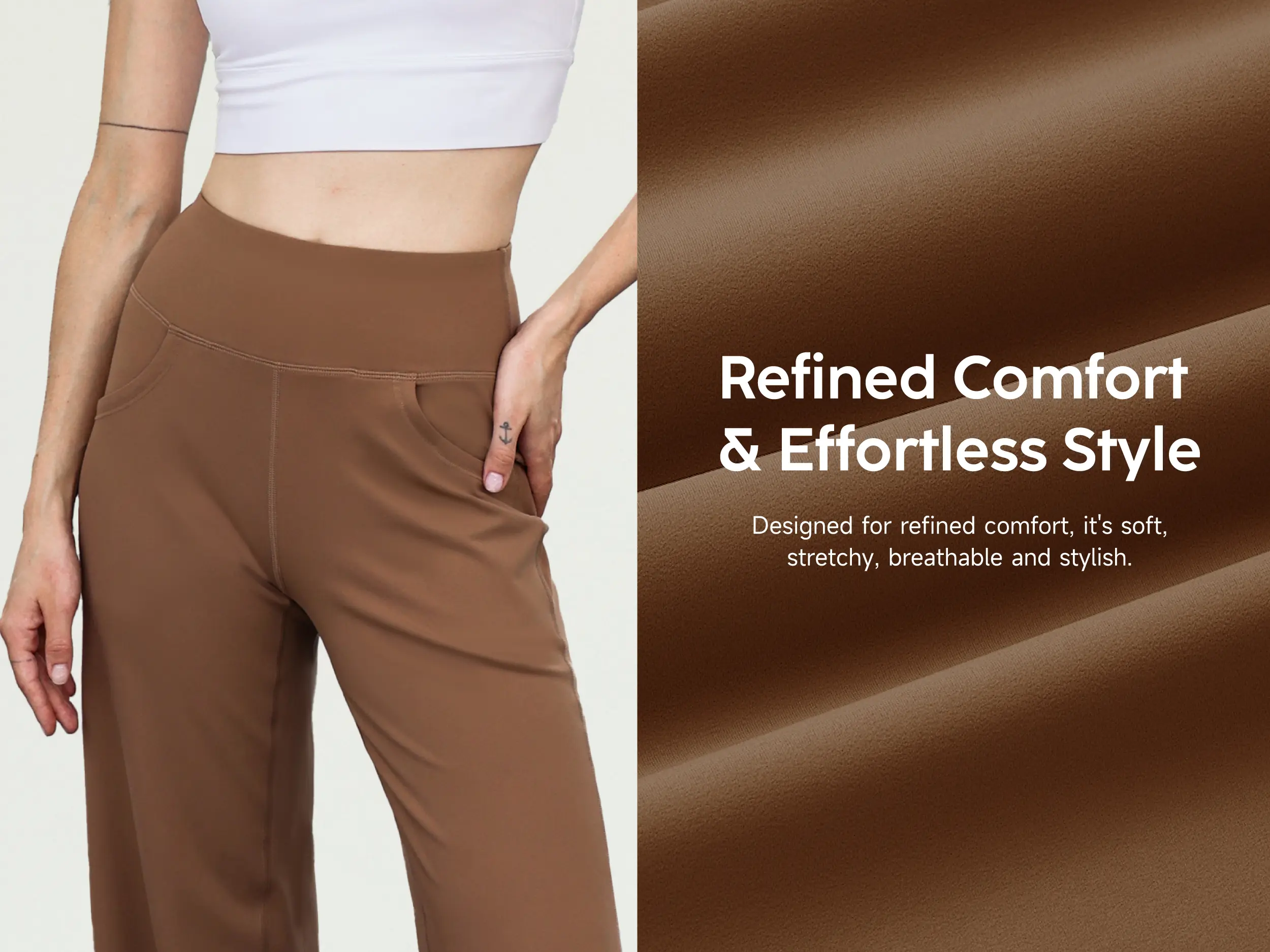 ESOFT High Waisted Loose Wide Leg Yoga Pants for Women with Pockets Lounge Casual Work Pants