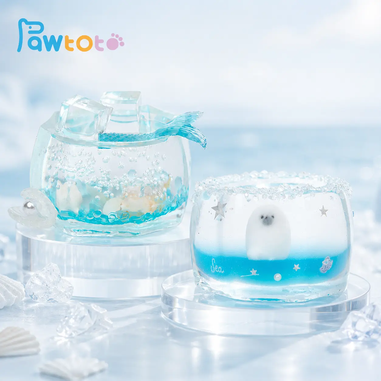 Pawtoto Silicone Ice Cup Squishies Toys, Unisex Stress Relief Squishy Stressball for Ages 12+