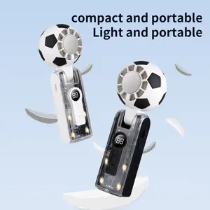Soccer-Themed Magnetic Cooling Fan: 100 Speeds, 10H Battery, LED Display – Perfect for Game Day