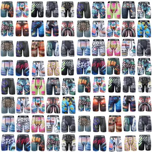 2PCS/3PCS/4PCS Men's loose printed underwear sports boxer shorts, quick sweat wicking, suitable for running and cycling, fitness, breathable, regenerated fiber crotch, non slip and comfortable
