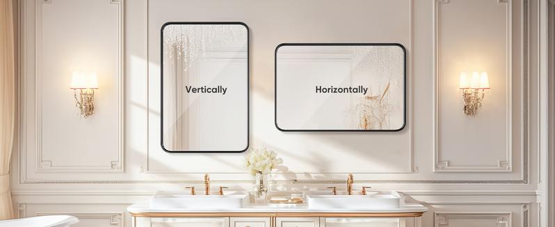 [Deal] Bathroom Mirror, Vanity Mirrors for Over Sink Wall, Rounded Rectangle Metal Frame, Modern Decorative for Restroom, Farmhouse
