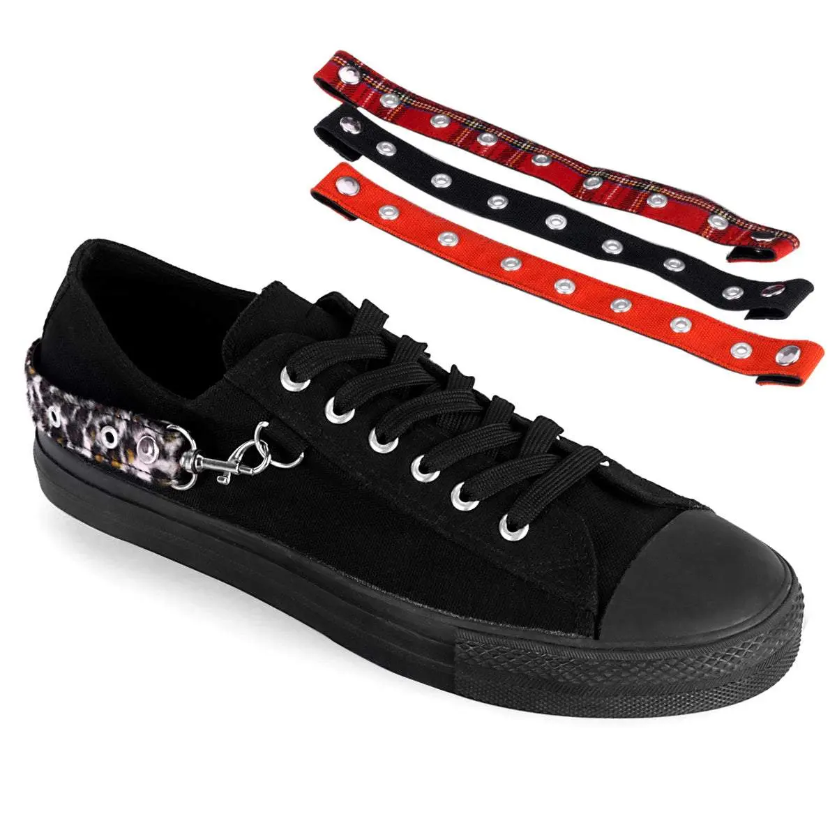 Demonia Men's Deviant-07 Black Canvas Sneakers Demonia Men's Deviant-07 Black Canvas Sneakers
