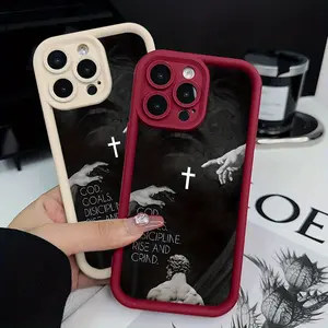 God Goals Case for iPhone 17 16 Pro Max 15 Plus 14 13 12 11 XS XR - Shockproof Soft Silicone Casing, Black, Screen Protector