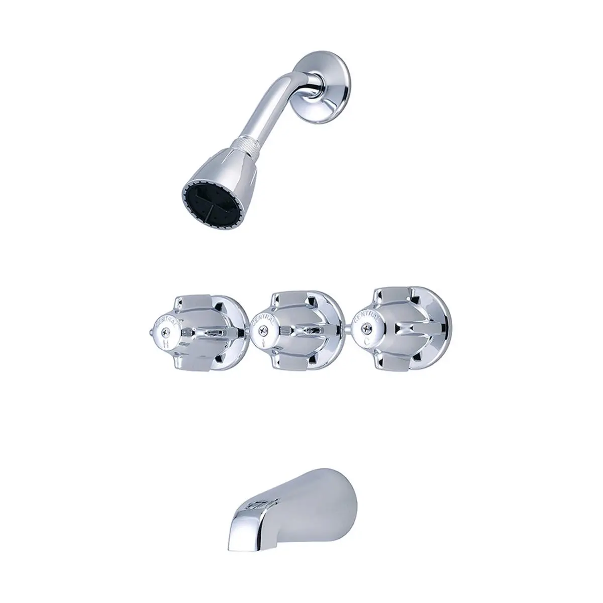 Central Brass 80868-Z Three Handle Tub & Shower Set - Polished Chrome