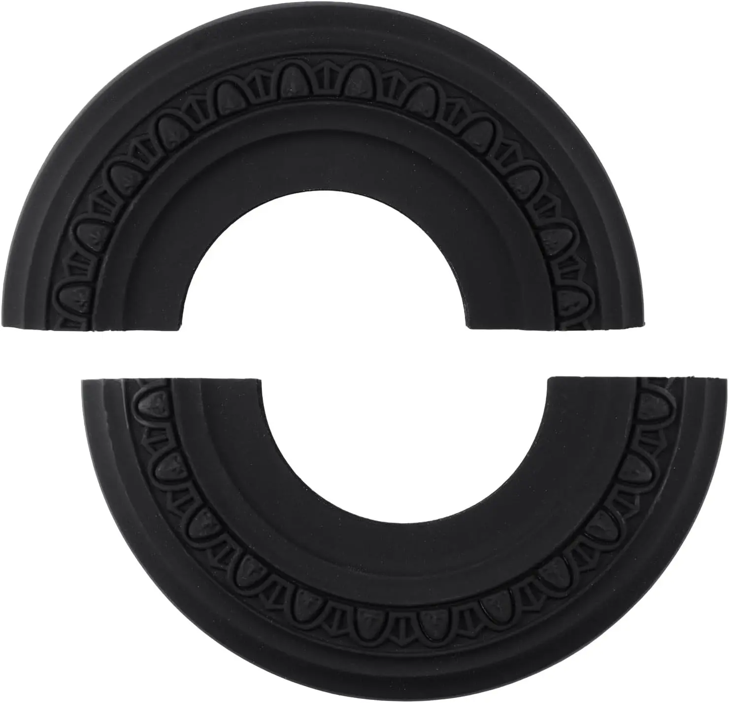 1Pack Black Split Lighting PU Ceiling Medallion Cover Plate Ceiling Fan Medallion Home for Light Fixtures Ceilings Light Trim, 12 Inch OD x 5.3 Inch ID