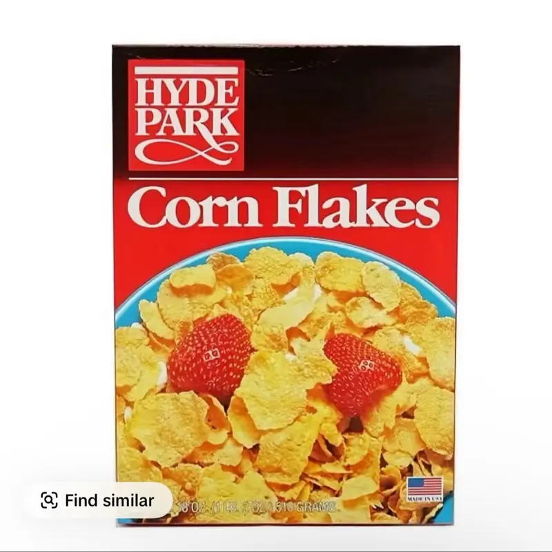 Corn Flakes, Crunchy Breakfast Cereal, High-Fiber Whole Grain Cereal for Quick Morning Meals