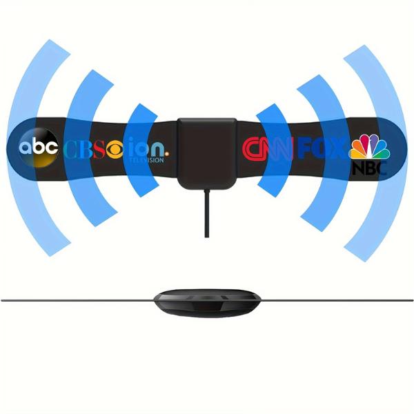 2025 Ultra Thin TV Antenna – Long Range Indoor Digital Antenna for Smart & Older TVs with High-Gain Coaxial Cable