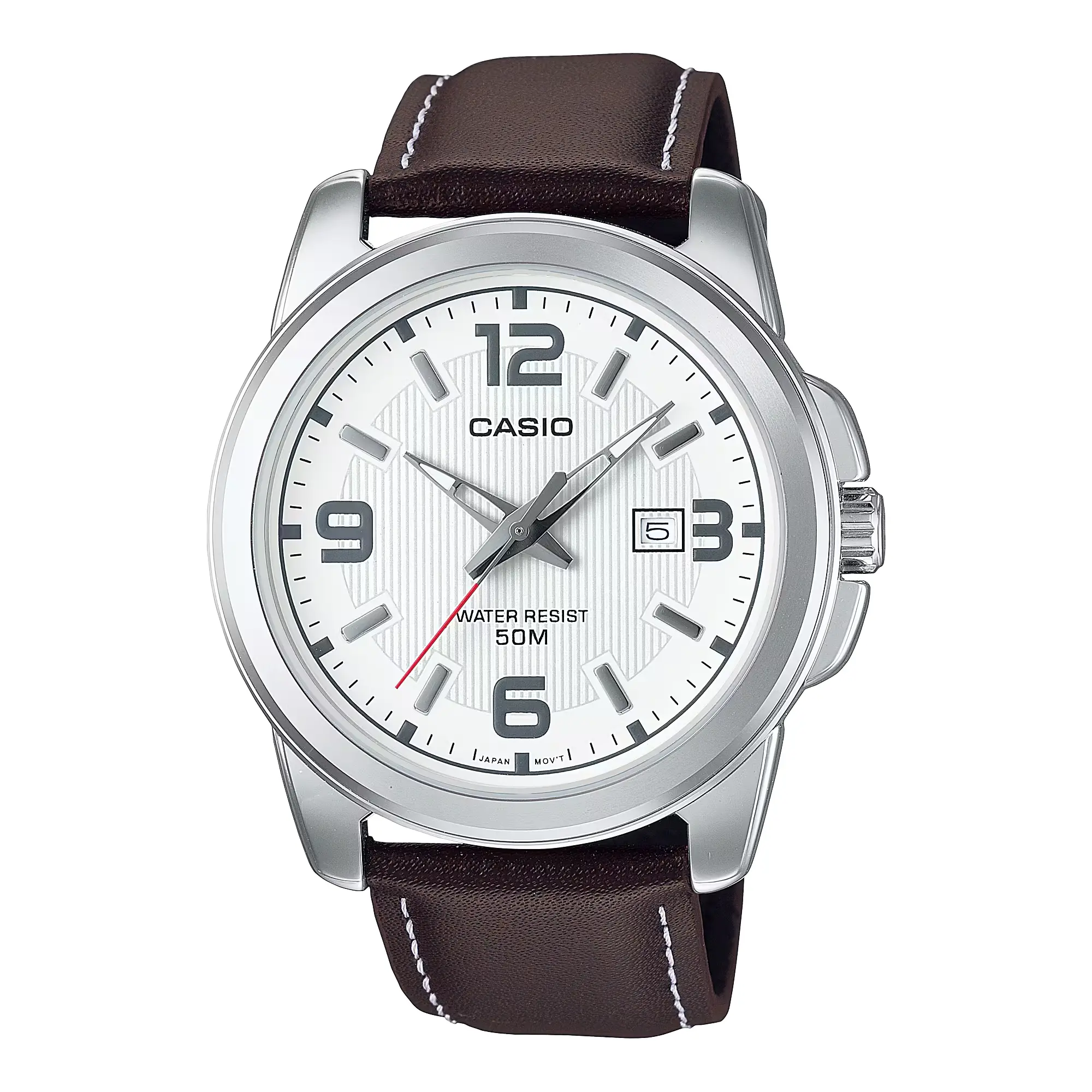 Casio Women’s White Dial Analog Watch with Brown Leather Strap - LTP-1314L-7AV