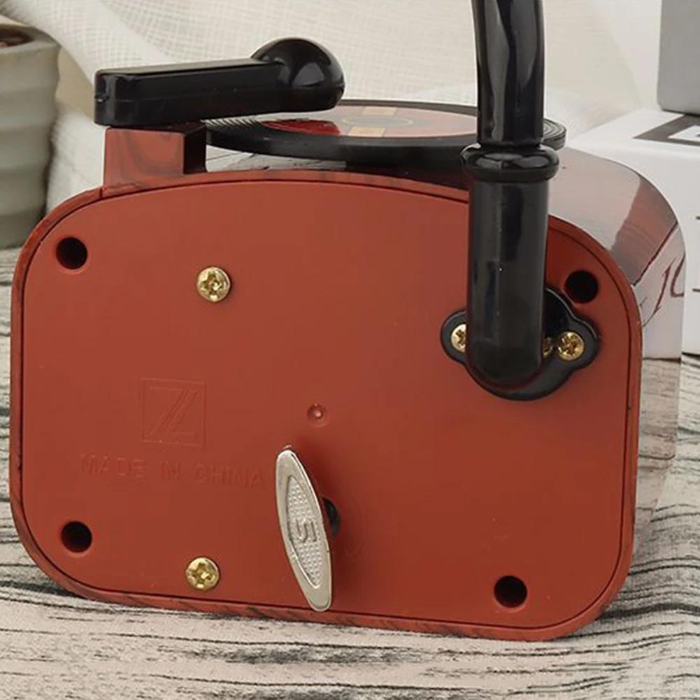 Retro Gramophone Music Box Home Desktop Decoration Miniature Phonograph Shape Music Box for Birthday Valentines Day Anniversary