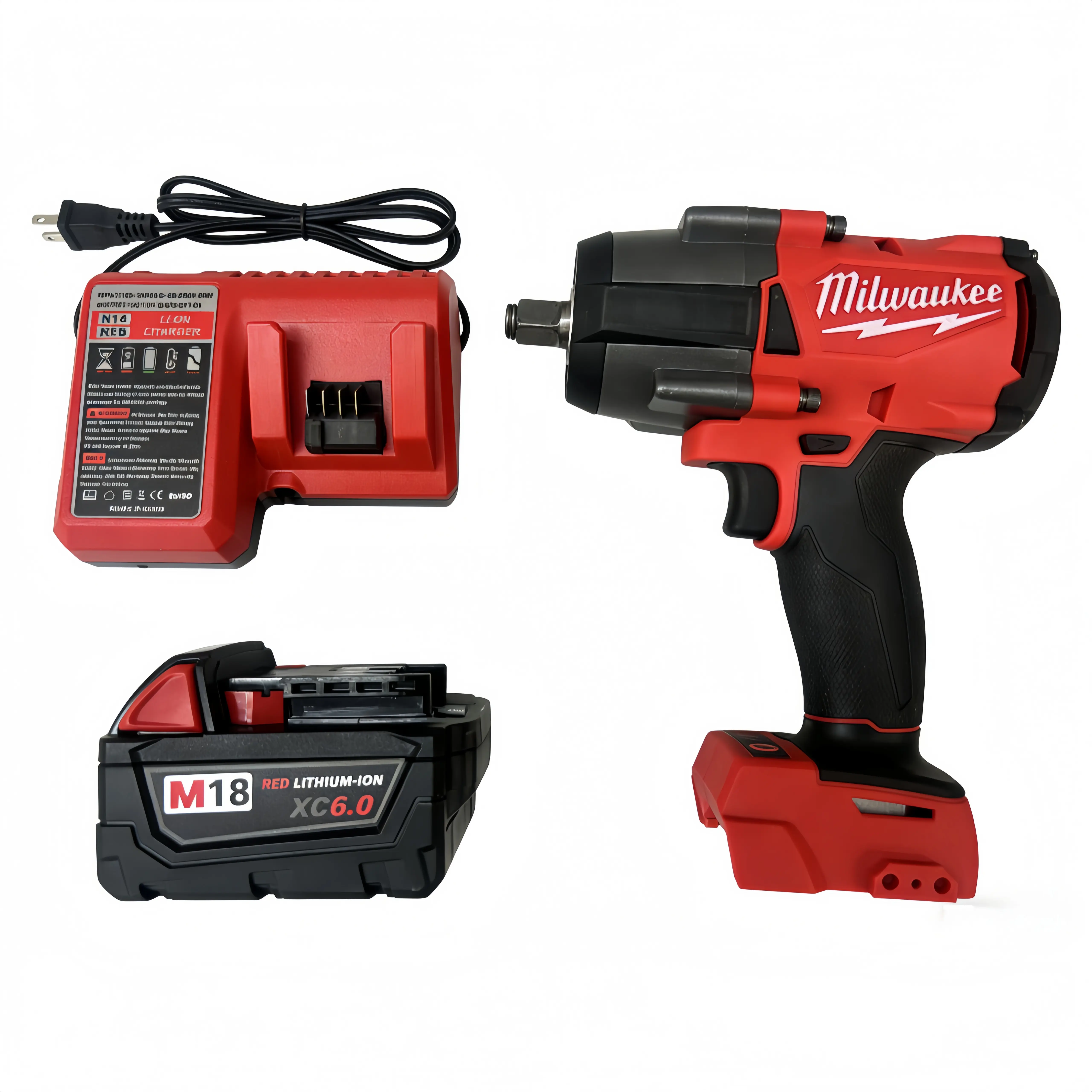 Milwaukee Brushless Impact Wrench - 1/2 in Drive Interface, 4-Speed Regulation Mode, 1000Nm High Torque, Friction Ring Design, Consistent Power, Batteries Included, for Truck Upkeep, Construction Assembly Heavy Repairs