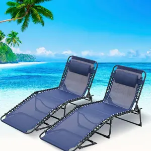 Muro HomeFolding Chaise Lounge Pool  Set of 2,Patio Sun Tanning ,Outdoor Lounge  with 4-Position Reclining Back,Breathable Mesh Seat for Beach. furniture Swivel Rattan Black PE bistro chair deck cushion table soft tea tempered glass garden backyard spring