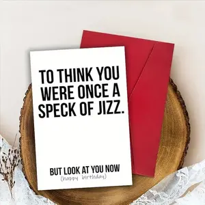 1pc Humorous Rude Birthday Greeting Card For Adults, Funny Naughty Theme, Funny Birthday Cards, Paper Card For Friends, Men, Women, Wife, Husband, Girlfriend, Boyfriend - Universal Offensive Banter Card For Birthday Wishes