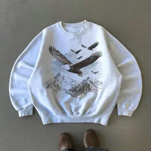 Bald Eagle Mountain Sweatshirt , 90s Vintage Wildlife Pullover, Boho Unisex Cabincore Sweater, Retro Outdoor Nature Lover Gift