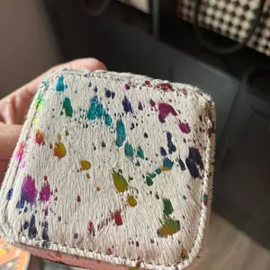 Rainbow hide small travel jewelry box