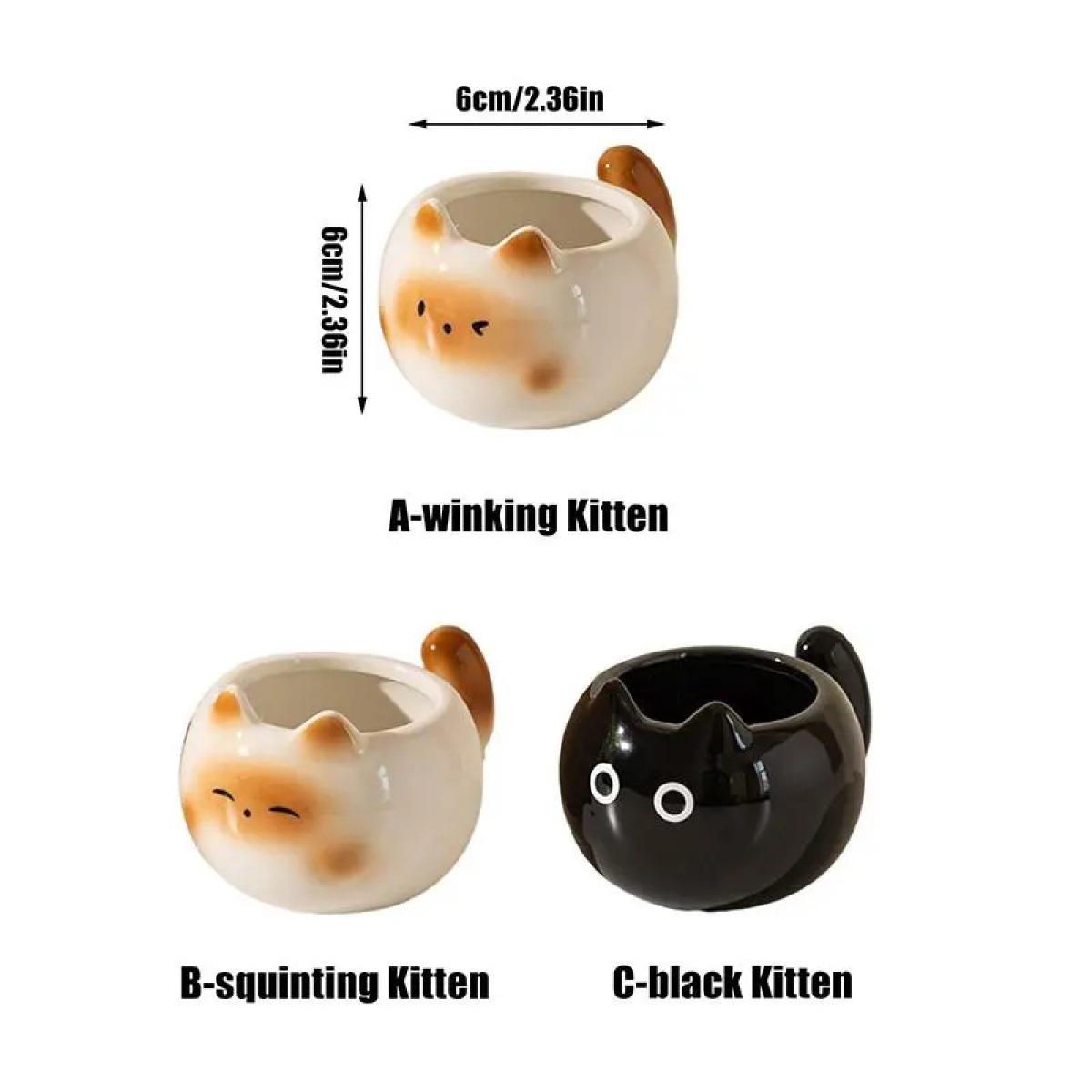 Free shipping3pc Cute Siamese Cat Coffee Cup, Creative Adorable Kitty Mug, High-Quality Elegant Cup, Perfect for Cafes, Office, Living Room, Bedroom, Tea Time Gift, Coffee Cups Gift