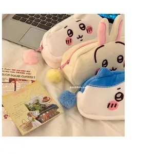 Chiikawa Plush Pencil Bag Hachiware Usagi Pencil Bag Japanese Cute Plush Stationery Bag Large Capacity Student Stationery Box