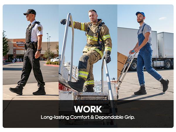 NORTIV 8 [Metrostrike] Men's Military Tactical Boot Lightweight Comfortable Boots for Work All Day Side Zipper Motorcycle Combat Hiking Boots 8 Inches Safety Outdoor Shoes Footwear Men Boots Worker Boots