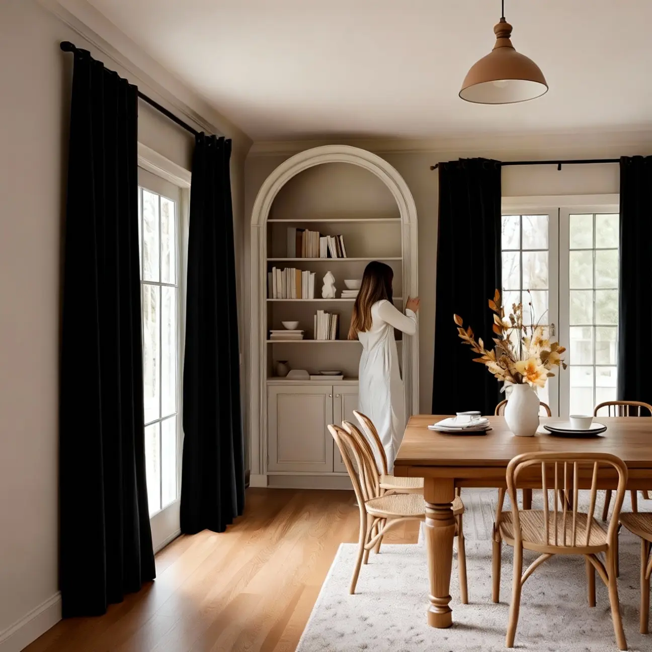 2-Panel Full Blackout Soundproof Curtains, Thick Fabric Heat & Cold Insulation Privacy Protection Drapery for Bedroom/Nursery Home Windows, Two Panels