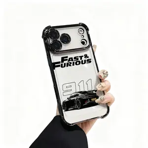 Fast Furious Porsche 911 Phone Case For IPhone Cool Protective Must Have For Car Fans With IPhone 17 16 15 14 13 12 11 PRO PLUS MAX AIR Four-corner Drop-proof Transparent Casual Soft Silicone Phone Case Perfect Gift L471 Cellphone Smartphone