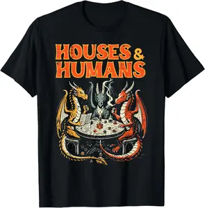 100% Cotton Gaming Houses Humans Funny Rpg Parody Gamer Men Boys T-Shirt