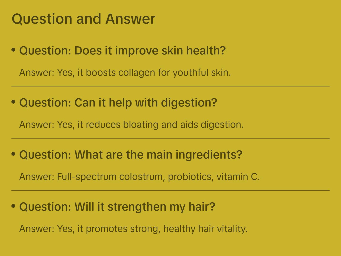 Colostrum Stick Packs - Natural Healthcare Product for Beauty and Optimum Skin Care Radiant Restore