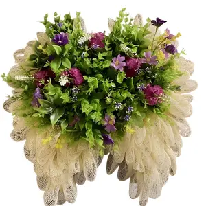 Angel Wing Memorial Wreath - Elegant and Spiritual Home Decor - Hanging