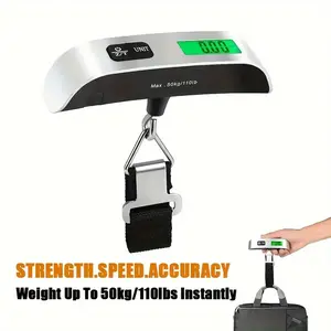 Digital Handheld Luggage Scale, 110 Lbs Hanging Suitcase Scale with Backlit LCD Display, Portable Travel Baggage Weighting Tool