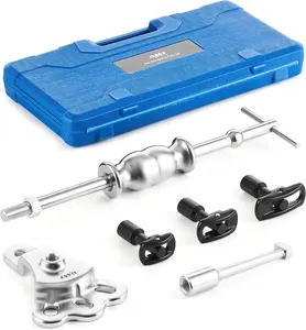 Rear Axle Bearing Puller Tool Kit with Slide Hammer – Axle Seal Remover Set, 3 Adapters (1-1/4" to 2-7/8")