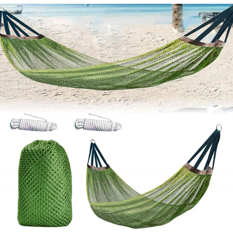Outdoor Ice Net Swing Chair Portable Camping Hammock, Camping Hammock Lightweight Portable, With Arc-Shaped Support To Prevent Side Tipping and Storage Bag