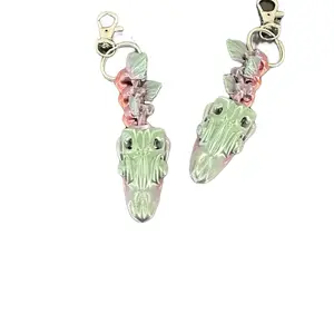 Dinosaur Keychains - Green Dinosaur Design with Keyring Attachment