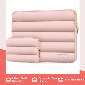 MOSISO Laptop Case 13.3 inch,13-13.3 inch Puffy Laptop Sleeve Compatible with MacBook Air 13.6 M5 M4 M3 M2 M1/Neo/Pro 13/14,HP Dell ASUS Lenovo,Polyester Horizontal Bag with Small Case, Sand | 13.3 inch, Polyester, Horizontal Bag, with Small Case, Sand