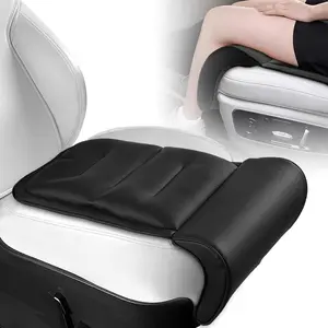 Car Seat Leg Rest Extender with Memory Foam Cushion and Soft Leather Cover - Universal Car & Home Seat Footrest Support for Extended Comfort During Long Trips, Travel, or Relaxation, Black