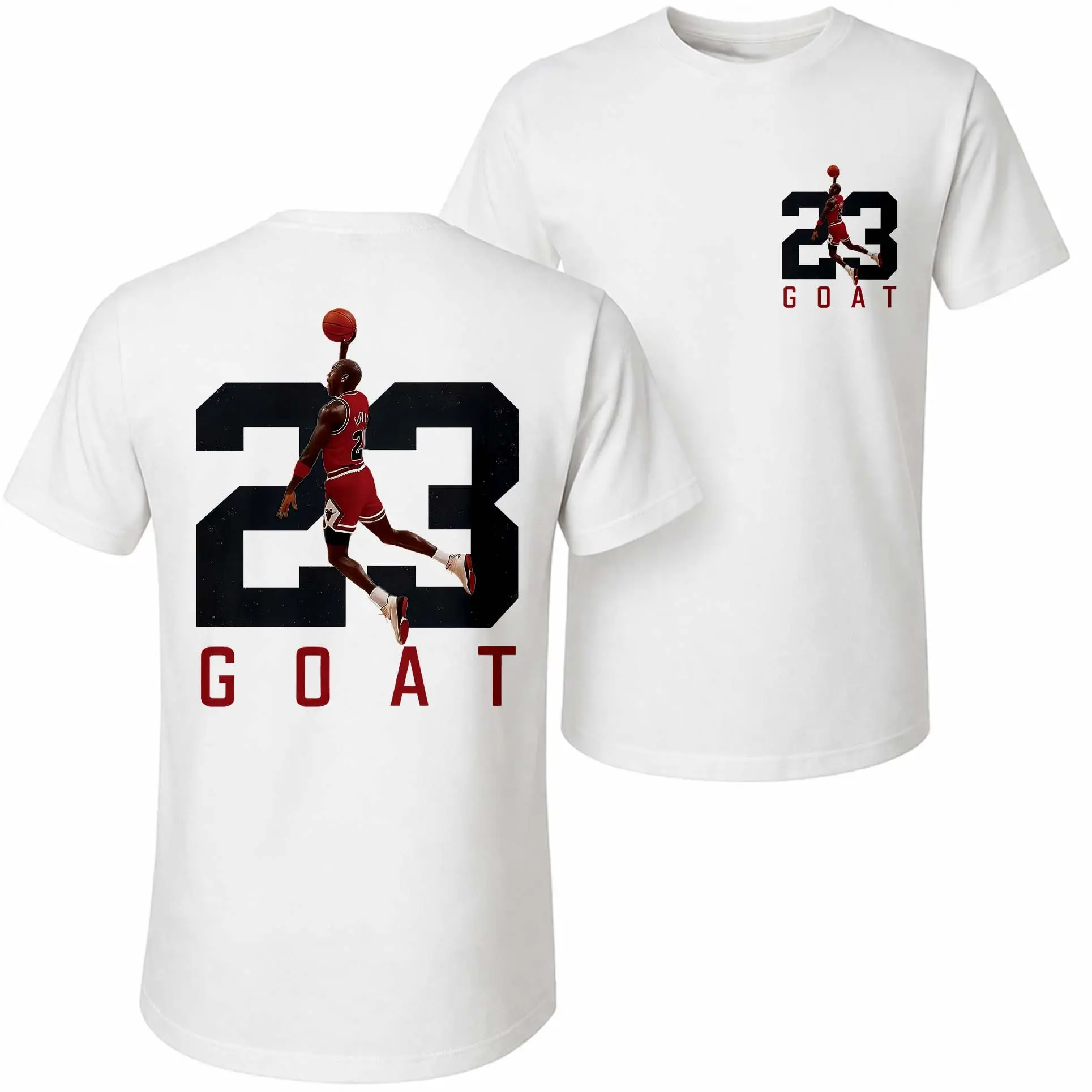 Men's Pure Cotton Short-Sleeve Shirt With 23 Letter Print-A Unisex Casual Style Perfect For Spring And Summer; Featuring A Cool Graphic Design And A Classic Crew Neck, Suitable For All Four Seasons.
