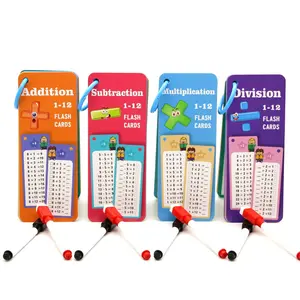 Math Addition Subtraction Multiplication Division Number Learning Cards, 15pcs/set Children's Erasable Reusable Math Teaching Aid, Ideal Educational Tool, Math Learning Tools